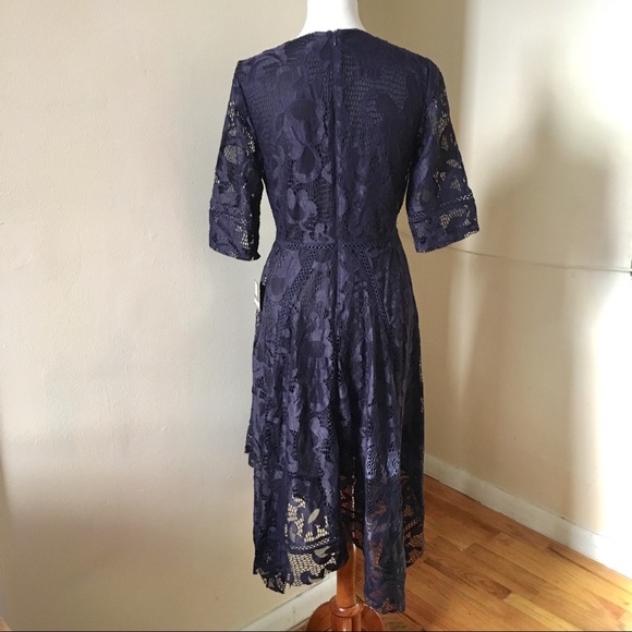 Taylor Lace Sharkbite Hem Dress 6 Navy - Picture 8 of 8